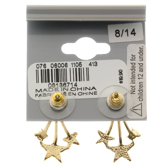 Express Shooting star Post-Earrings Gold  NWT - Picture 2 of 4